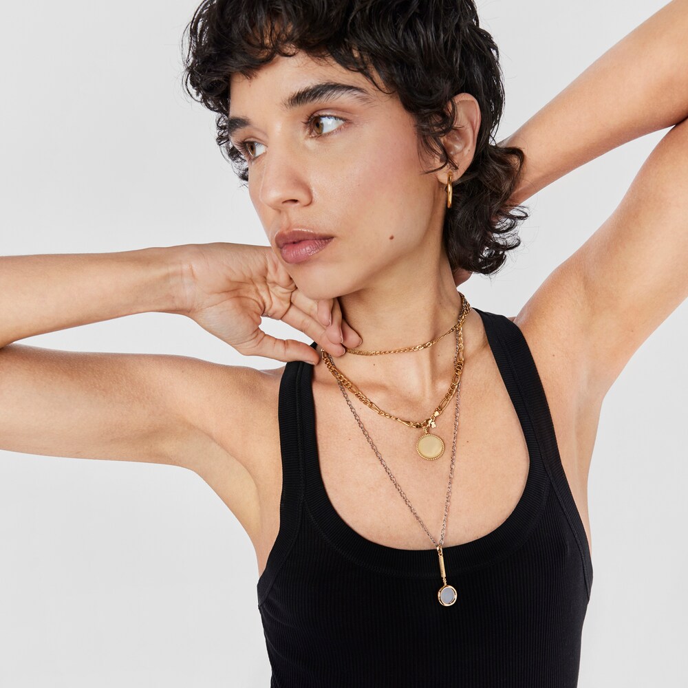 Corrente m&eacute;dia TOUS Chain barbada em Prata dark silver