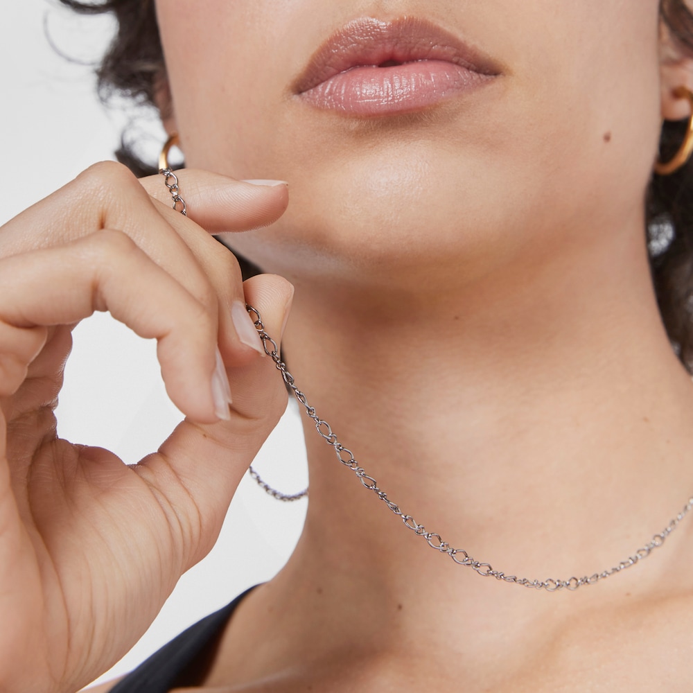 Gargantilla barbada de plata dark silver, 60 cm Chain image number 5