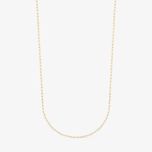 Gargantilla con ba&ntilde;o de oro 18 kt sobre plata y anillas ovales, 60 cm Chain