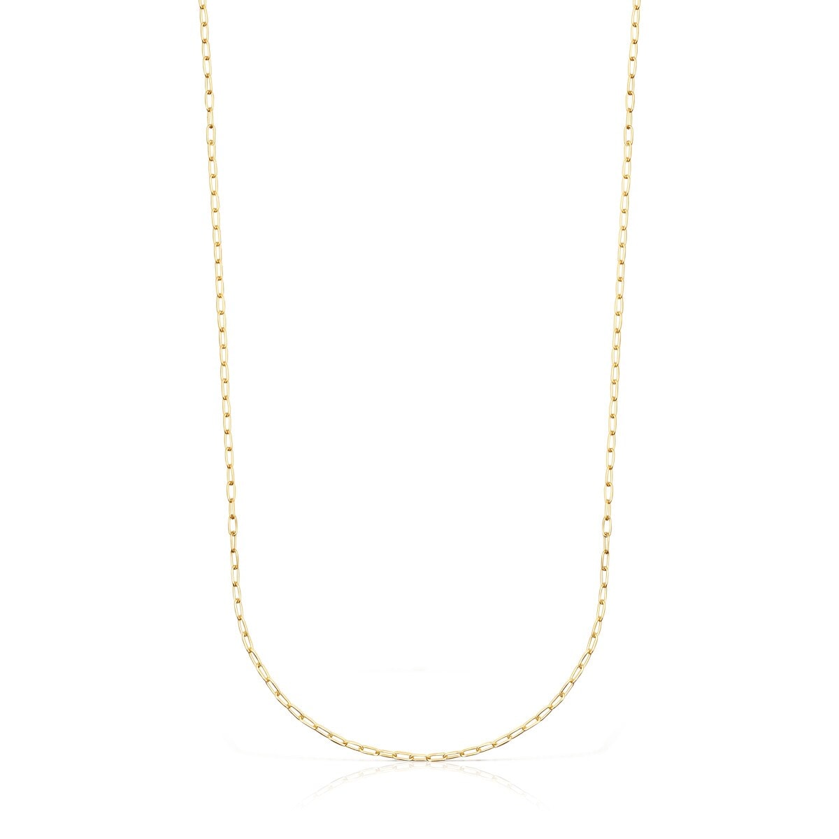 Gargantilla con baño de oro 18 kt sobre plata y anillas ovales, 60 cm Chain