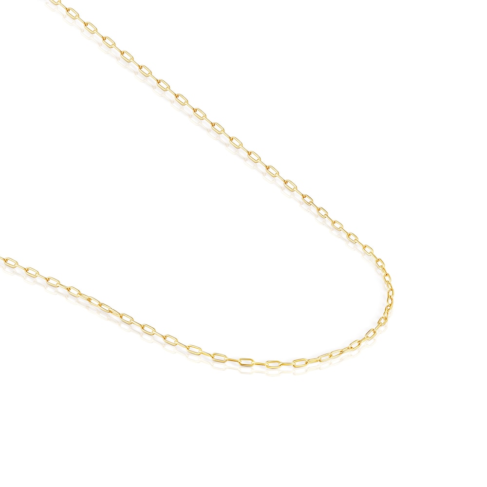 Gargantilla con baño de oro 18 kt sobre plata y anillas ovales, 60 cm Chain Gargantilla con baño de oro 18 kt sobre plata y anillas ovales, 60 cm Chain