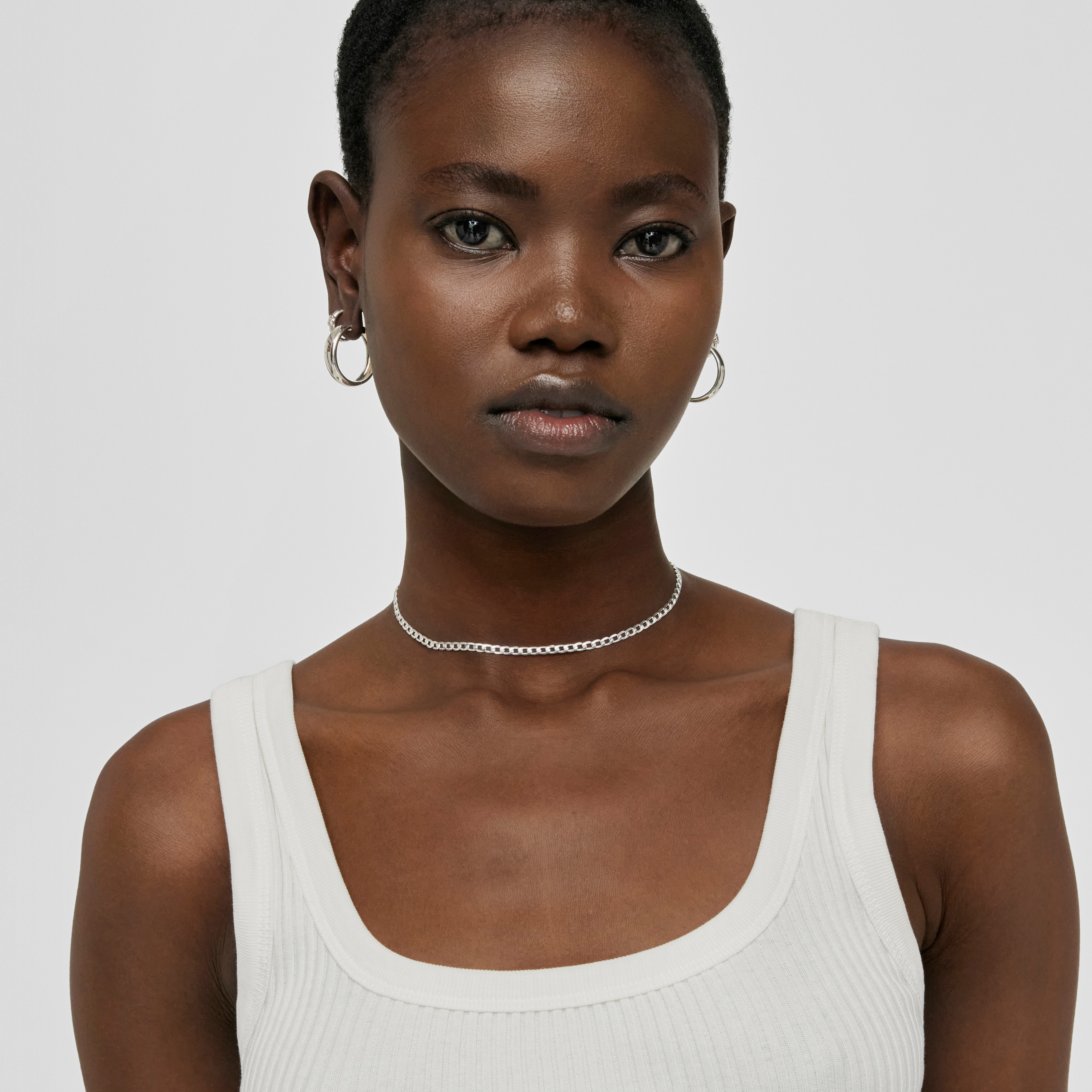 Silver curb-chain Choker TOUS Chain