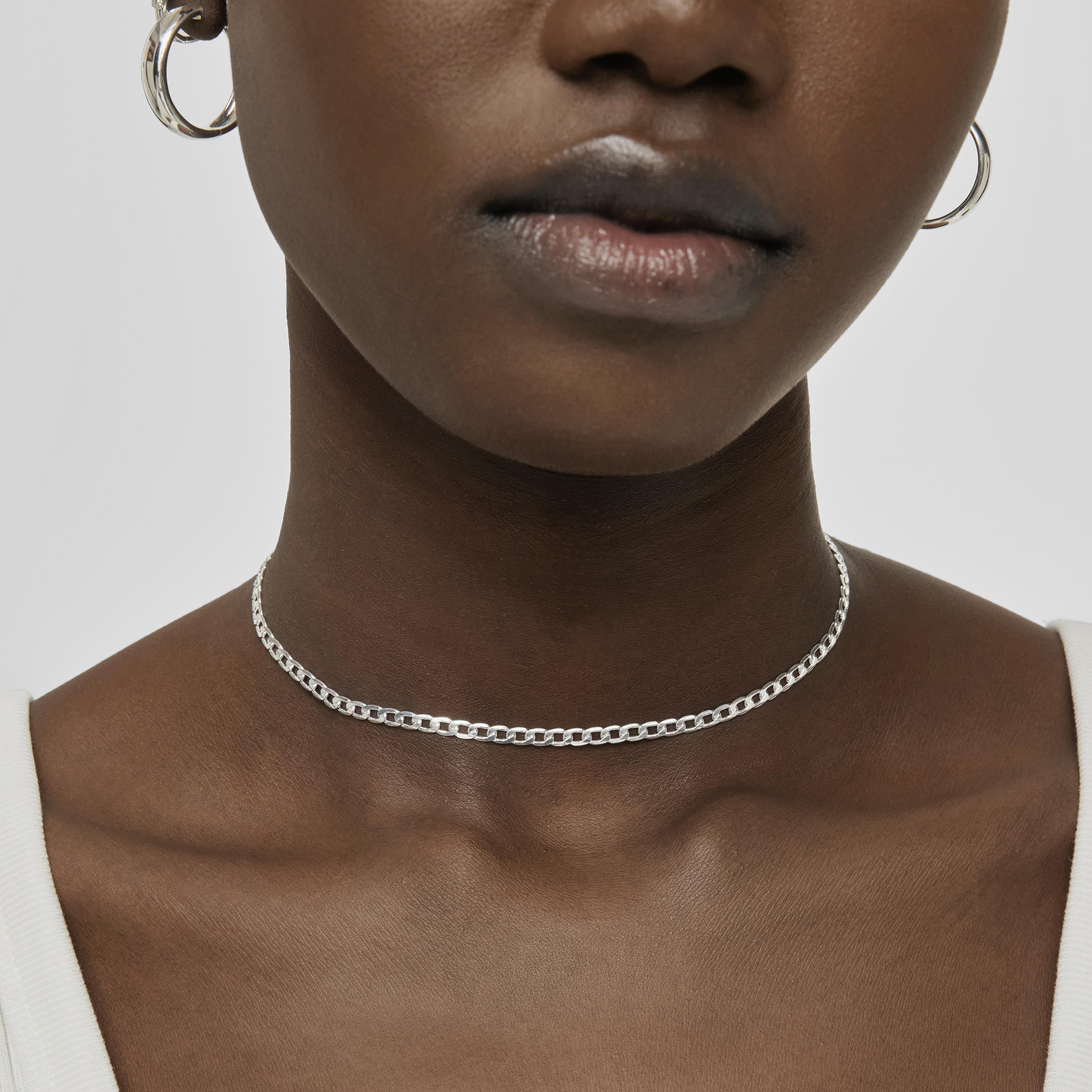 Silver curb-chain Choker TOUS Chain