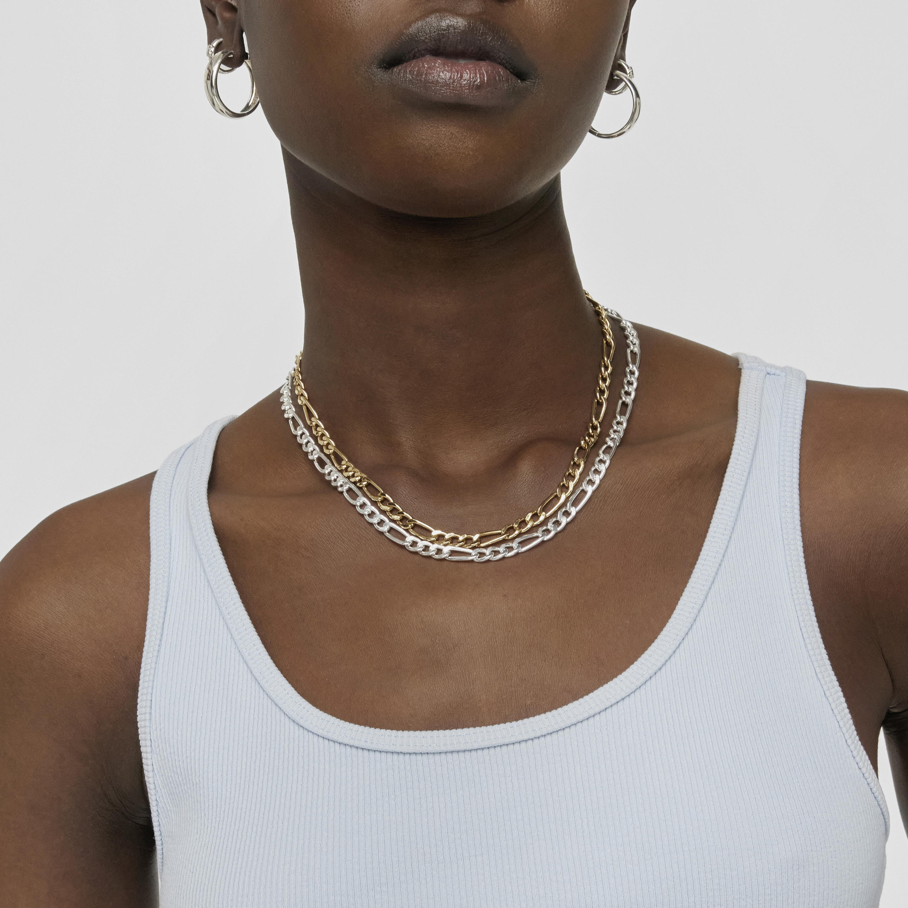 Silver mixed curb-chain Choker TOUS Chain