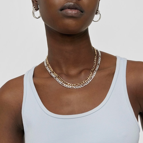 Collaret barbada mix de plata, 45 cm Chain