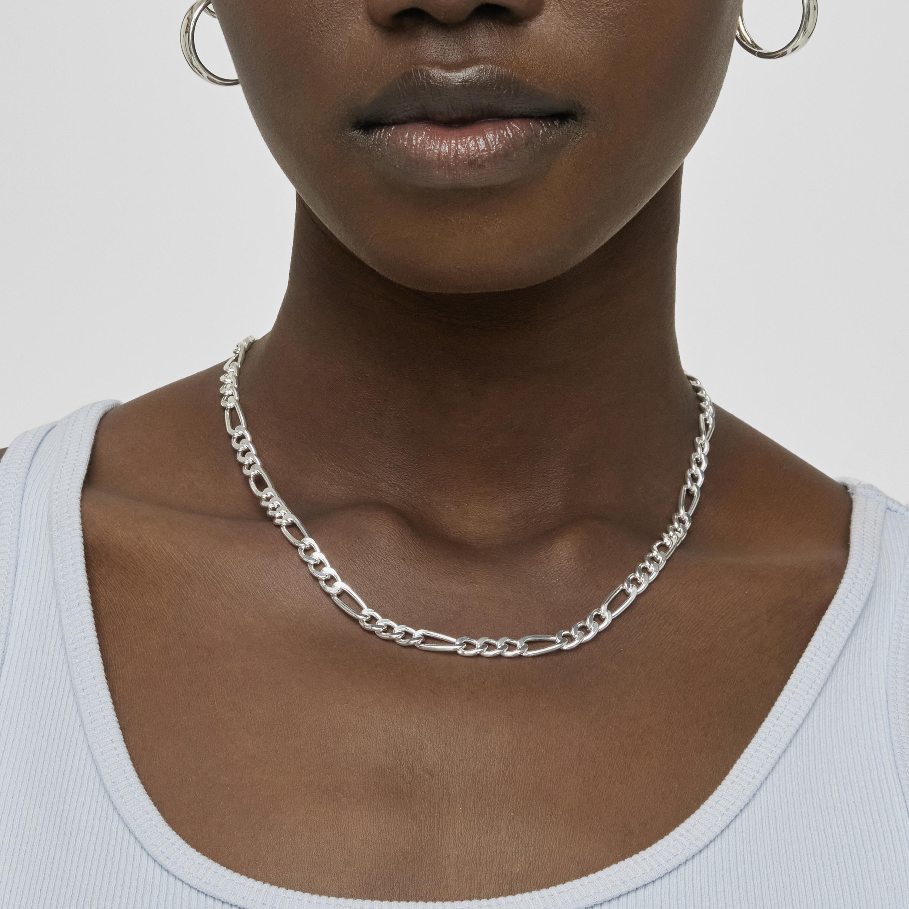 Silver mixed curb-chain Choker TOUS Chain