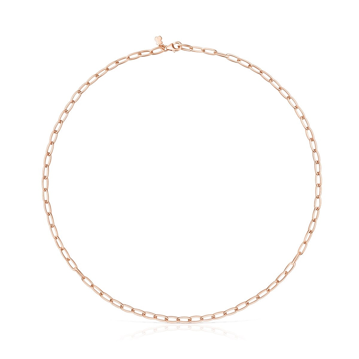 Tous - Gargantilla Con Baño De Oro Rosa 18 Kt Sobre Plata Y Anillas Ovales, 45 Cm Chain - Rosa