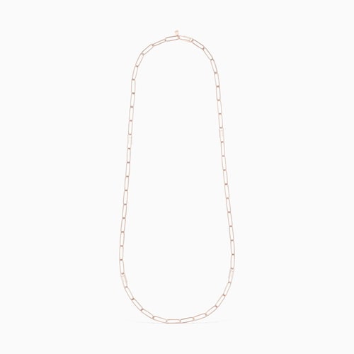 Lange Clip-Halskette TOUS Chain aus rosafarbenem Vermeil-Silber