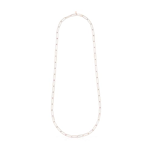 Gargantilla con baño de oro rosa 18 kt sobre plata y anillas ovales XL, 95 cm Chain