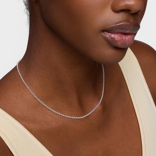 Gargantilla de plata con anillas redondas, 40 cm Chain