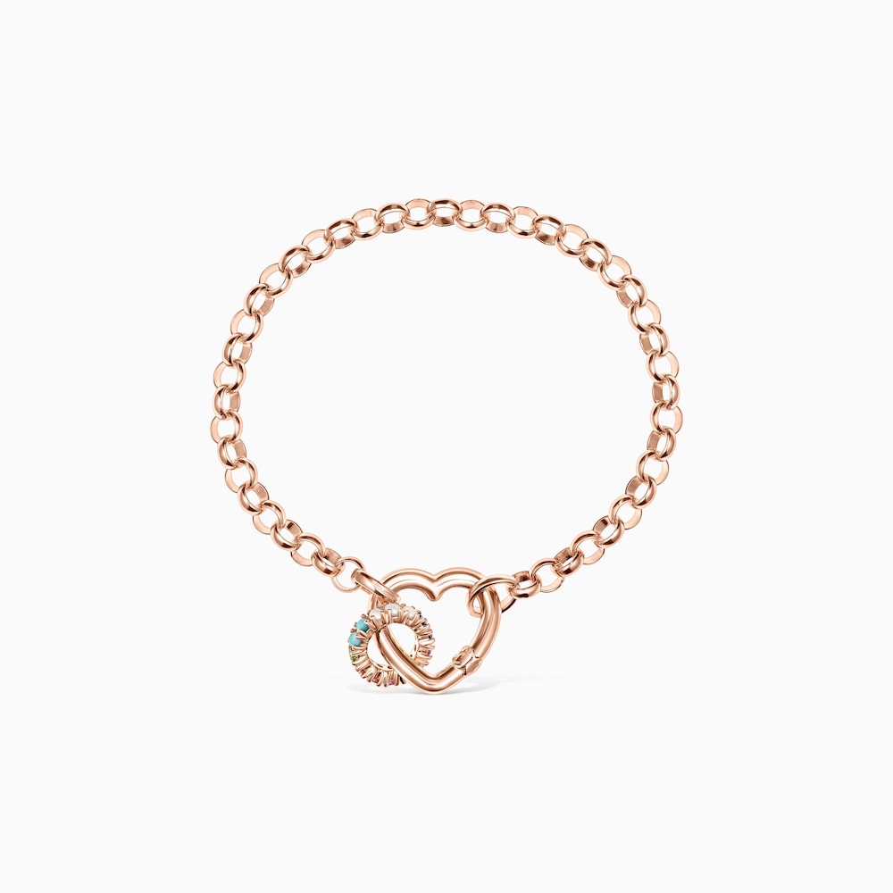 Hold Bracelets Set in Rose 18K gold vermeil, Gemstones and Leather