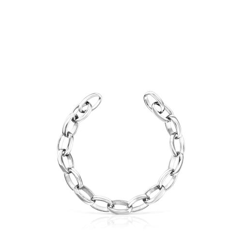 Oval Silver Hold Bracelet