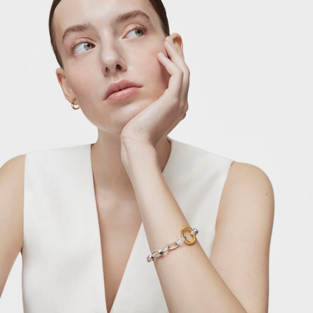 Pulsera oval de plata Hold