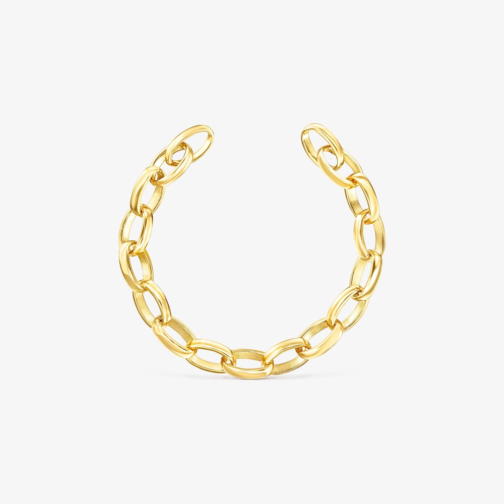 Pulsera oval con ba&ntilde;o de oro 18 kt sobre plata Hold