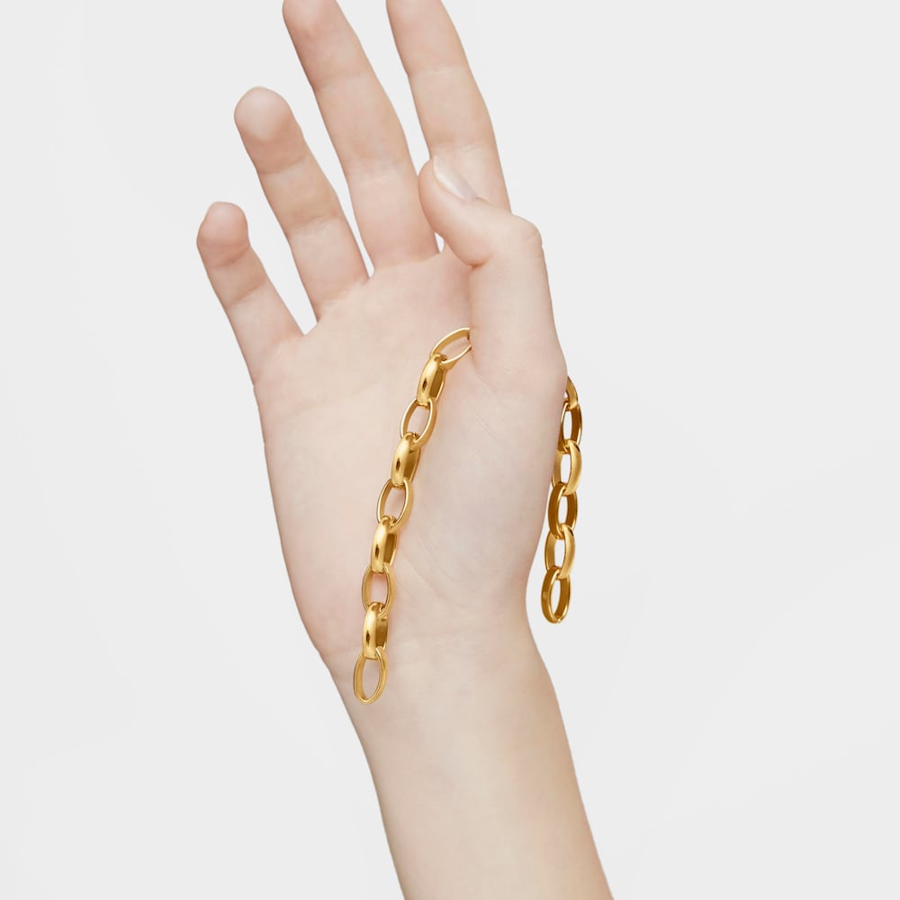 Pulsera oval con ba&ntilde;o de oro 18 kt sobre plata Hold