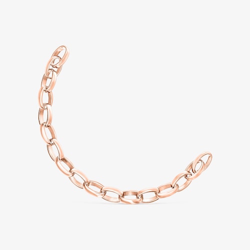 Pulseira Hold oval em Prata Vermeil rosa