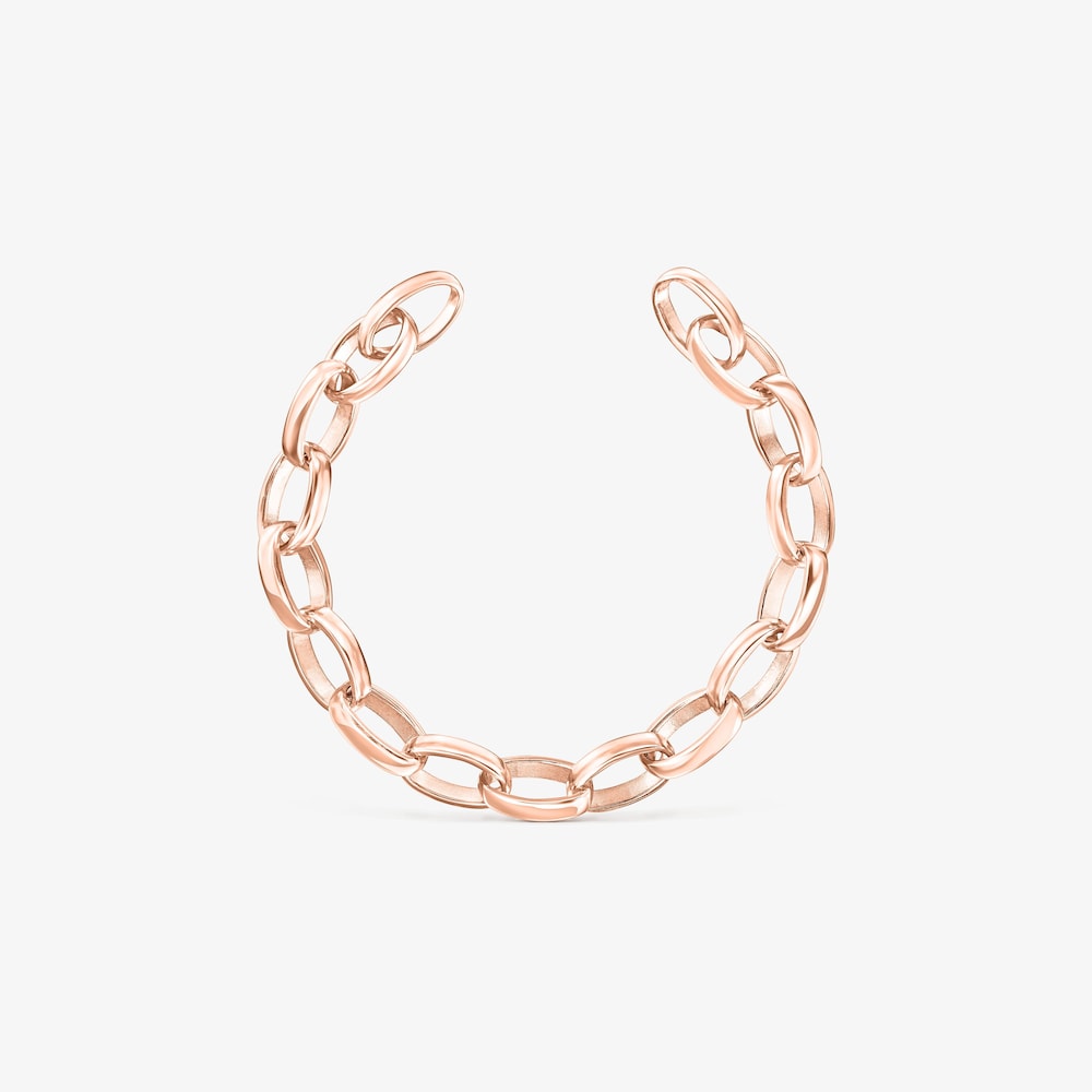 Pulsera oval con ba&ntilde;o de oro rosa 18 kt sobre plata Hold
