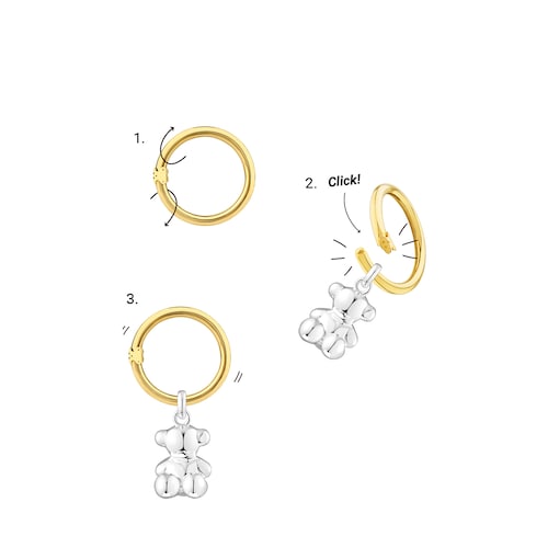 Pulsera oval con baño de oro rosa 18 kt sobre plata Hold