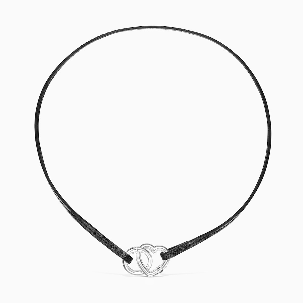 Hold Bracelet - Necklace Set in Silver and Leather