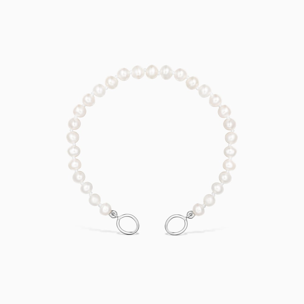 Silver TOUS Hold Bracelet with Pearls. 16cm.