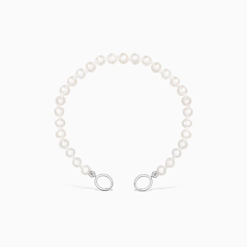 Silver TOUS Hold Bracelet with Pearls. 16cm.