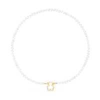 Collar oso de oro y perlas Hold