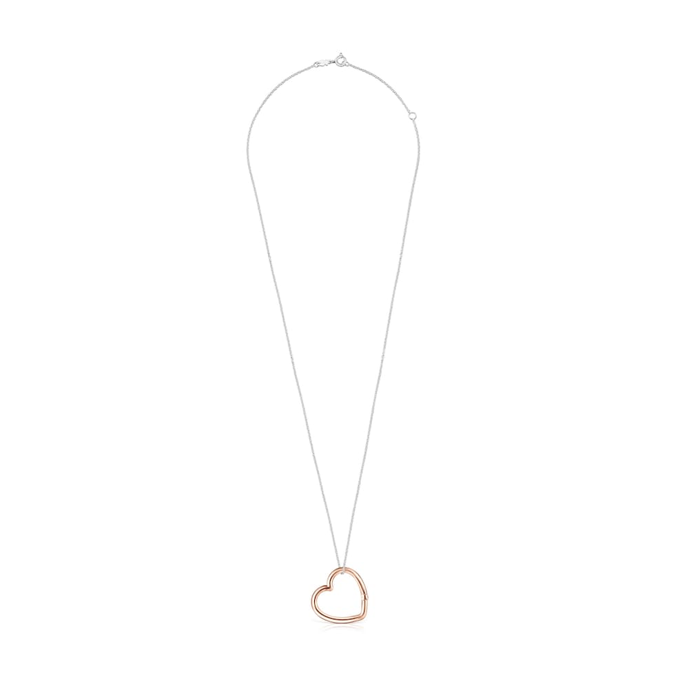 Hold heart Necklace in Silver and Rose Vermeil
