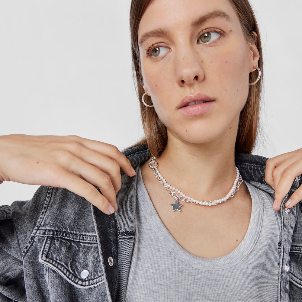 Collar Hold de Perlas y Plata