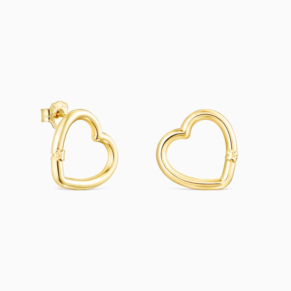 Pendientes coraz&oacute;n de oro Hold