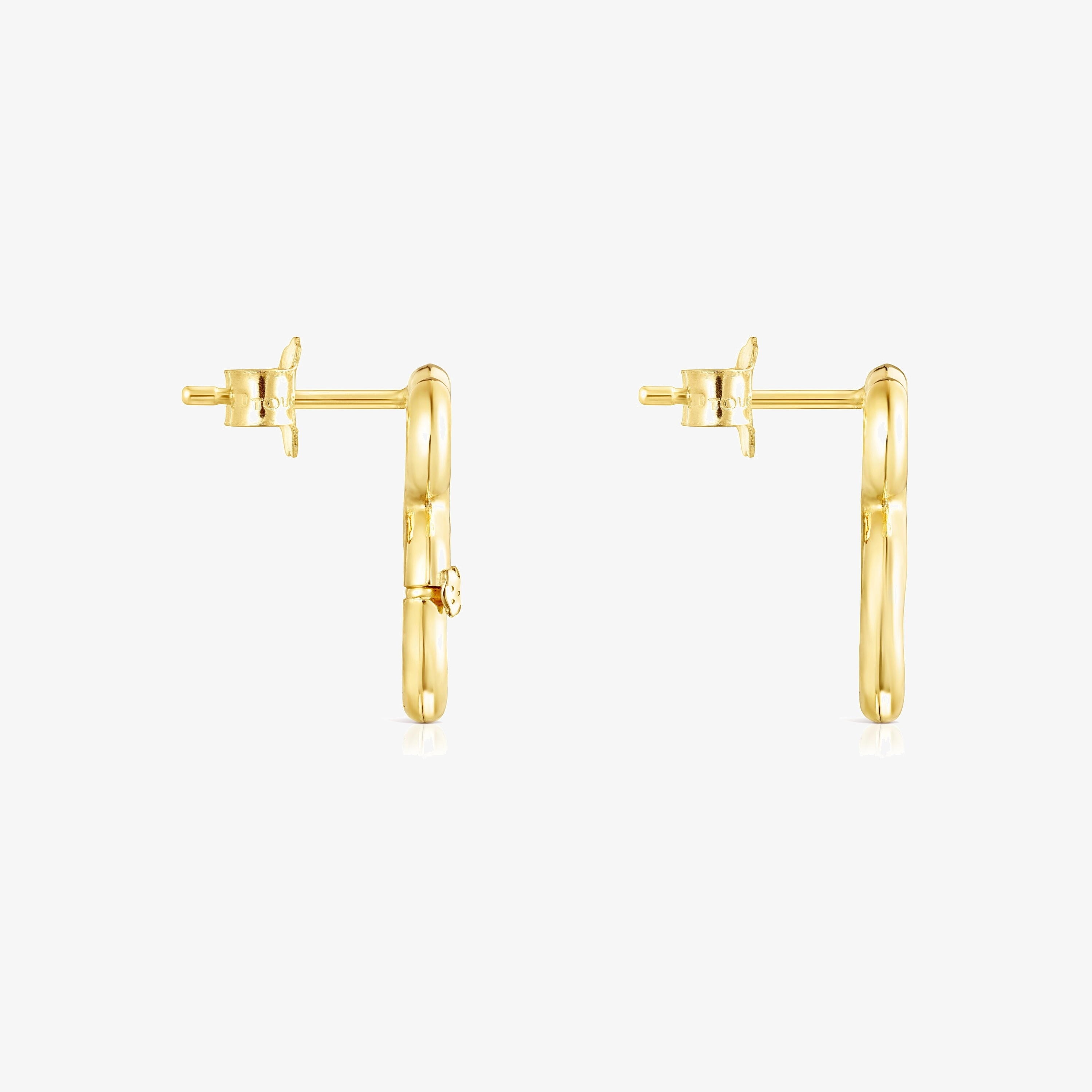 18K solid gold Hold Bear Earrings