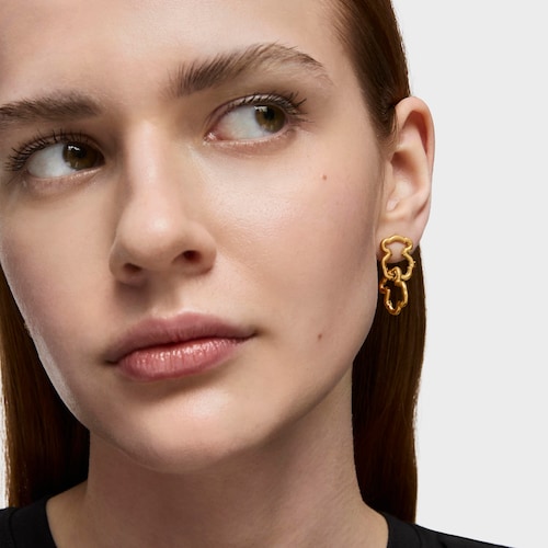 Gold Hold Bear Earrings