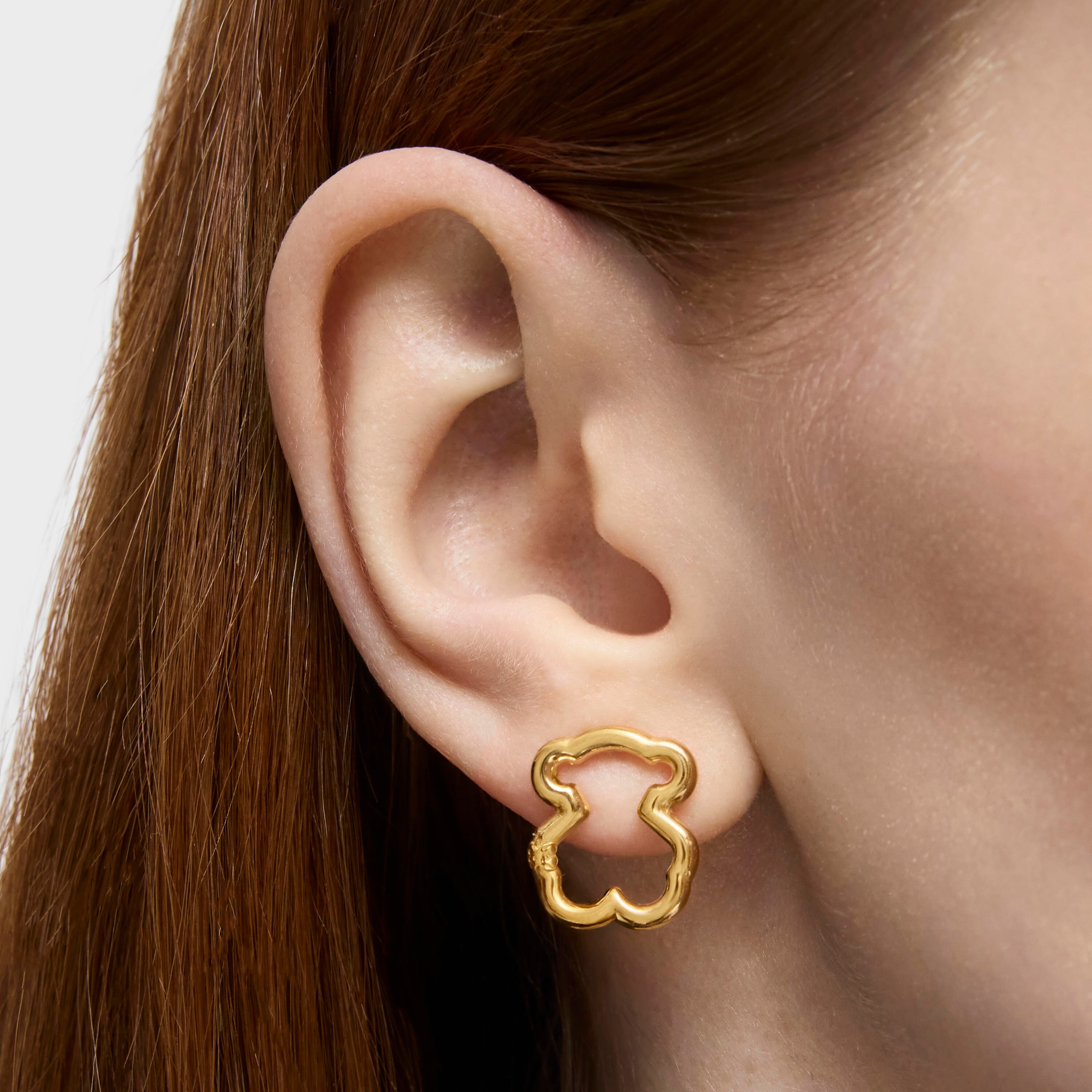 18K solid gold Hold Bear Earrings