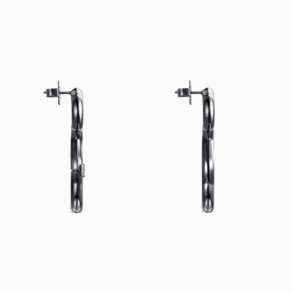 Pendientes grandes oso de plata dark silver Hold