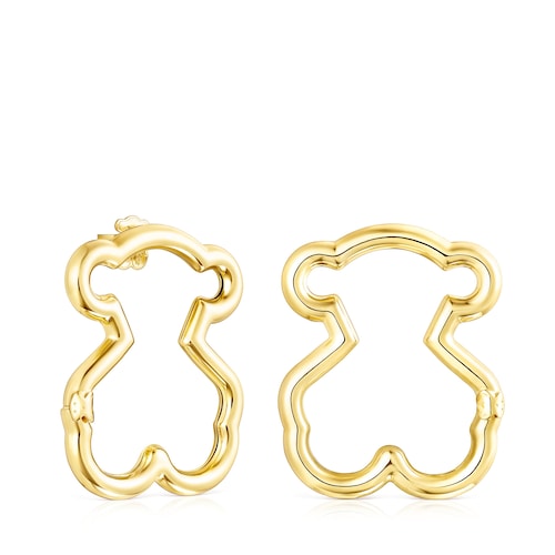Large Hold Vermeil Bear Earrings image number 0