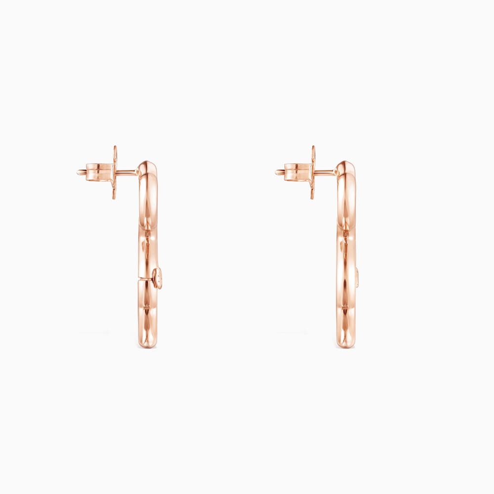 Pendientes medianos oso con ba&ntilde;o de oro rosa 18 kt sobre plata Hold