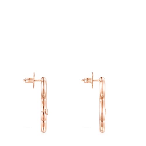 Medium Rose Vermeil Hold Bear Earrings