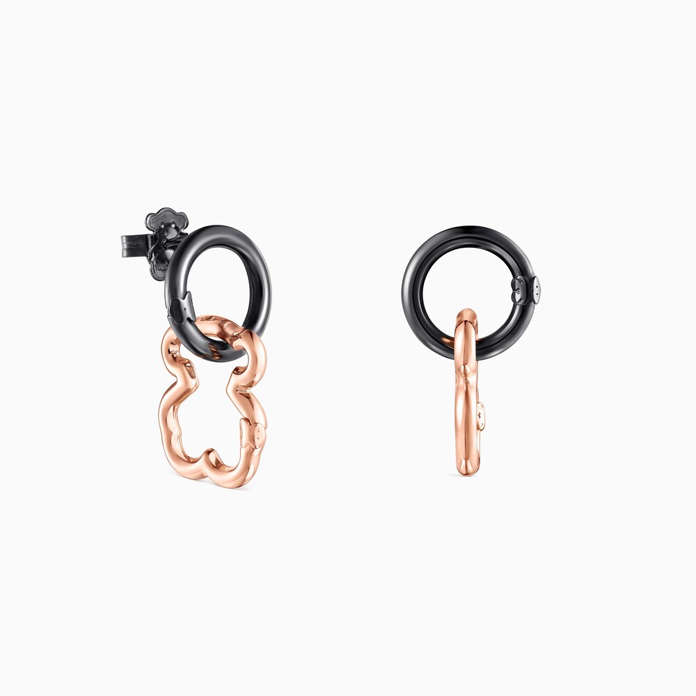 Tous Hold &ndash; N&aacute;u&scaron;nice s motivem medv&iacute;dka z růžov&eacute;ho stř&iacute;bra Vermeil a tmav&eacute;ho stř&iacute;bra