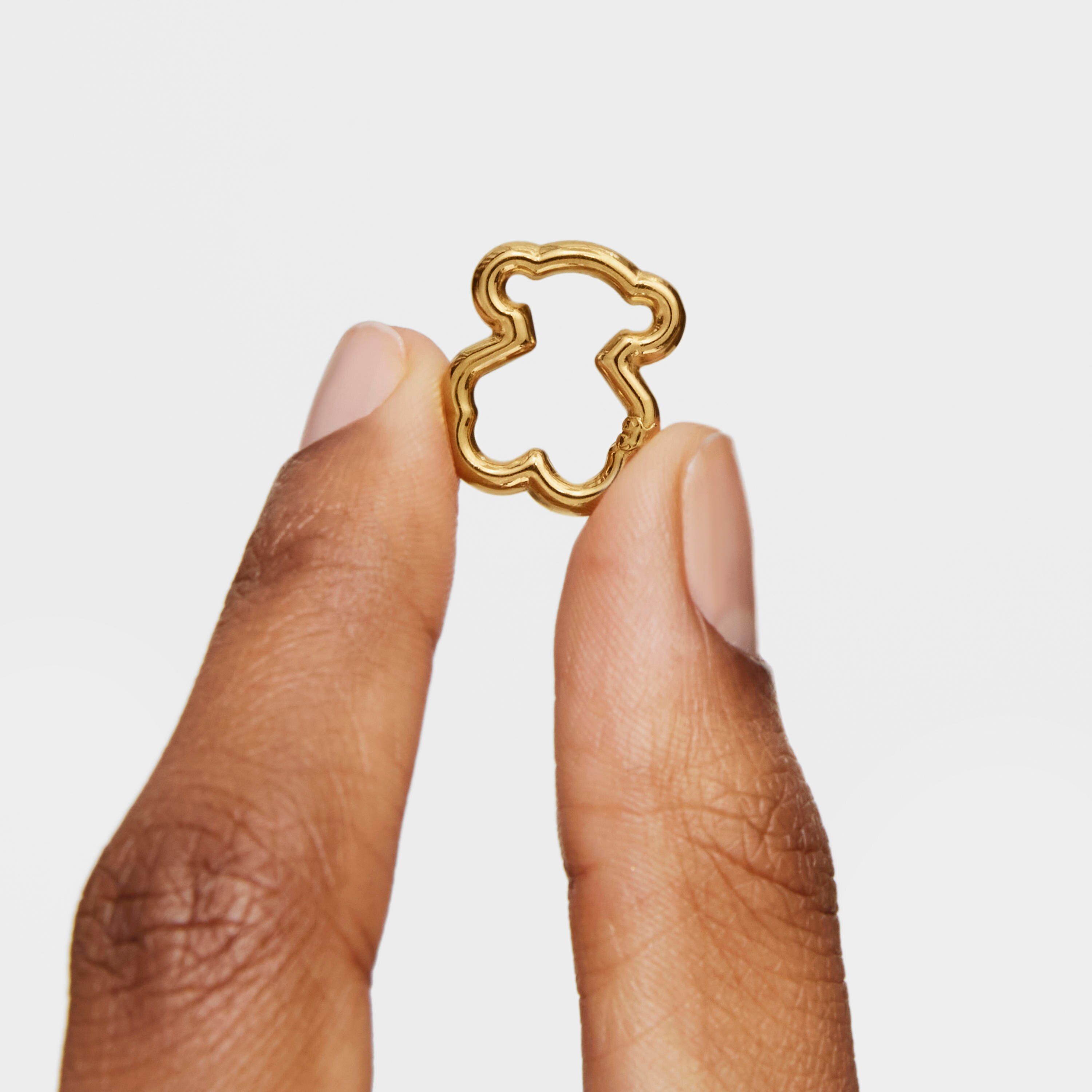 Small 18K solid gold Hold Bear Ring