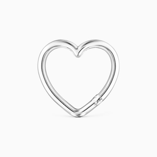 Anilla grande coraz&oacute;n de plata Hold