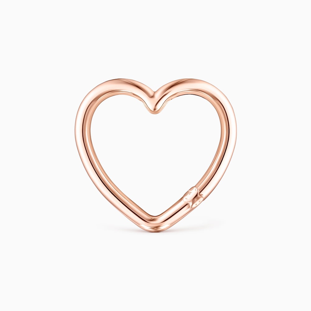 Large Hold heart Ring in Rose Vermeil