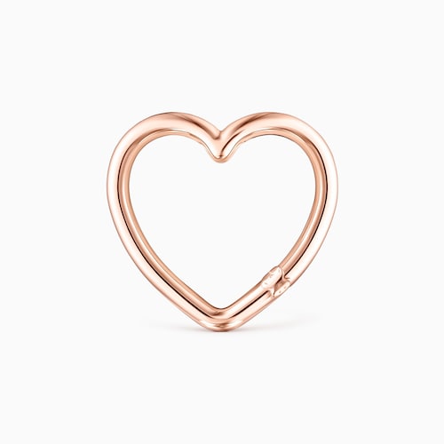 Large Hold heart Ring in Rose Vermeil
