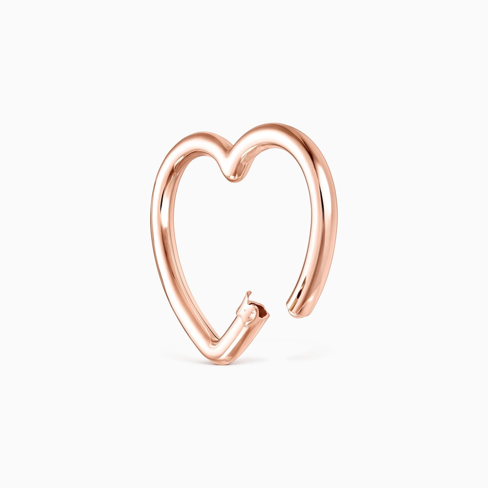 Large Hold heart Ring in Rose Vermeil