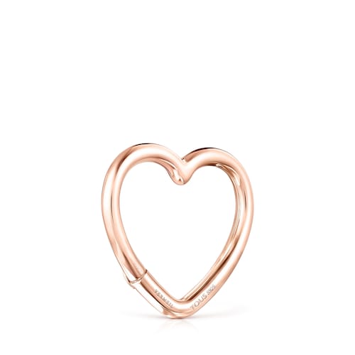 Anilla grande corazón con baño de oro rosa 18 kt sobre plata Hold