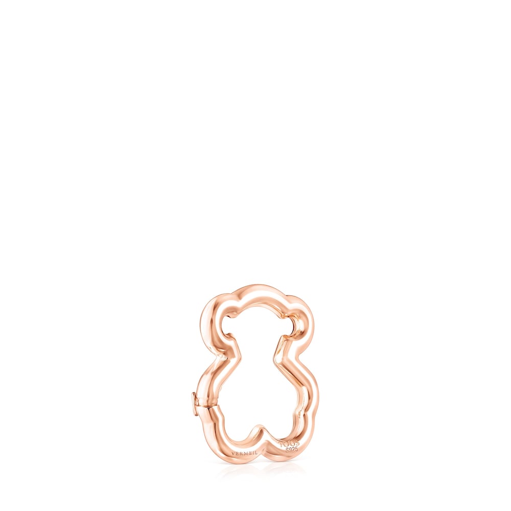 Anilla Hold oso con ba&ntilde;o de oro rosa 18 kt sobre plata