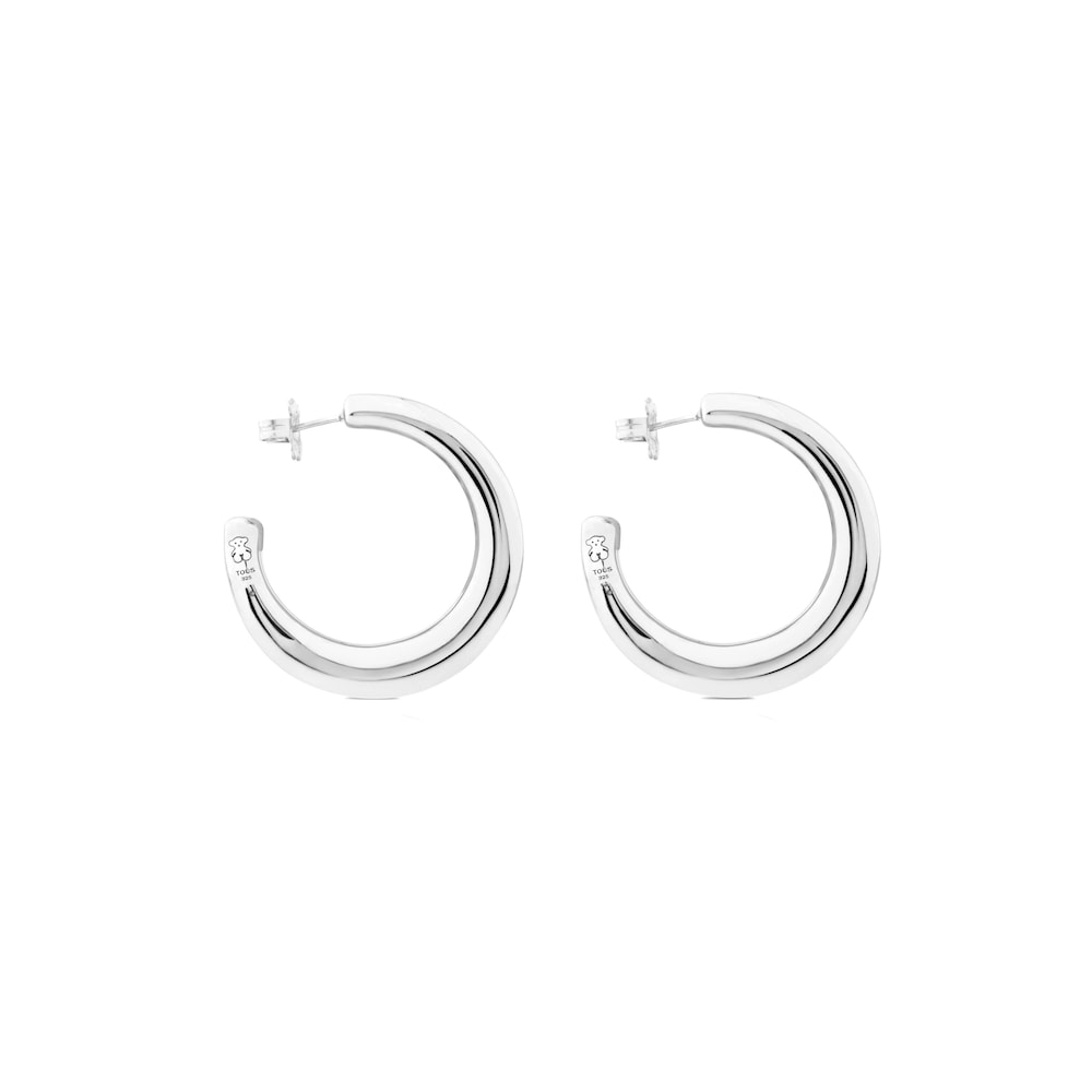 Silver Warm Hoop earrings image number 1