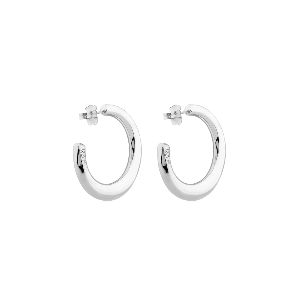Silver Warm Hoop earrings image number 2
