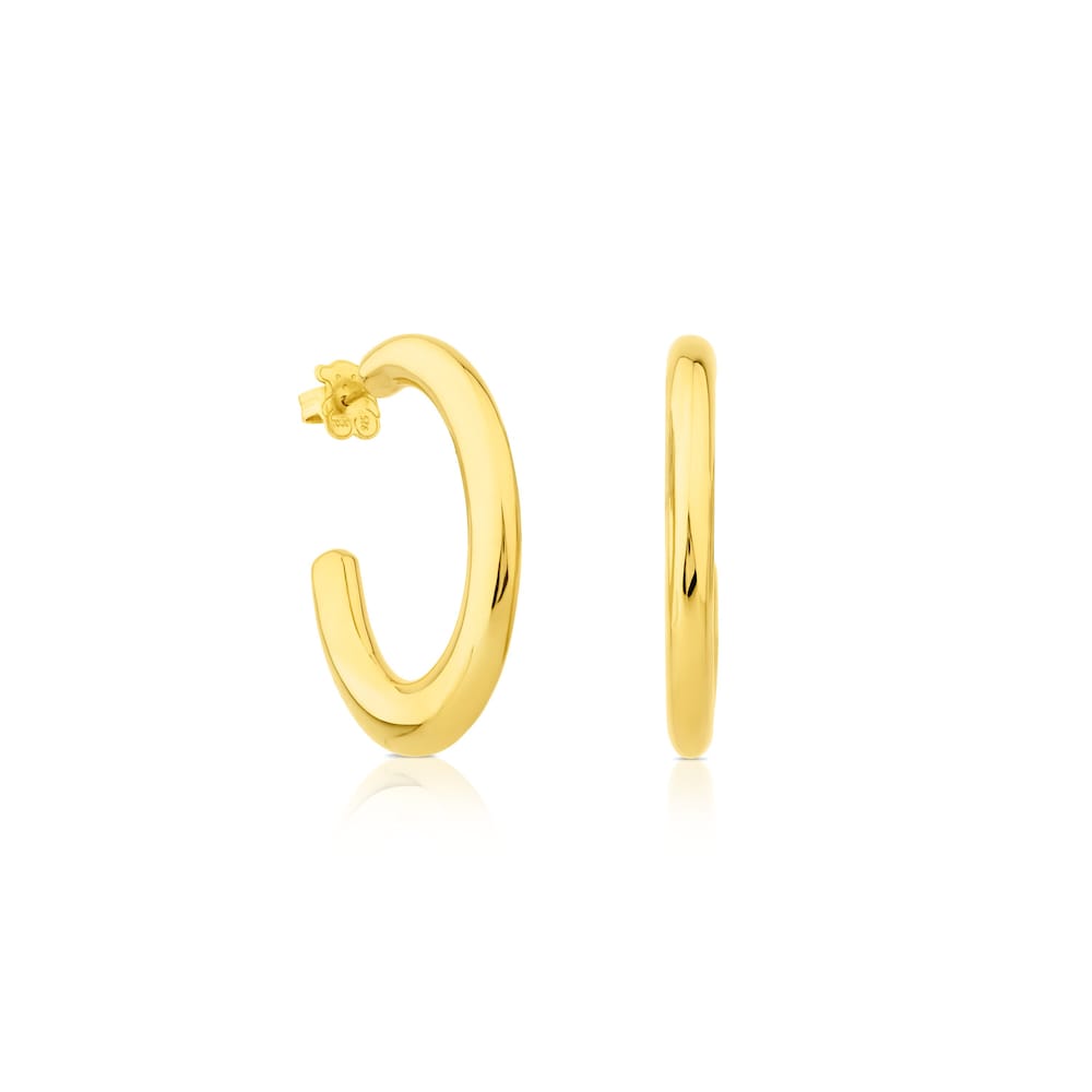Pendientes aro con baño de oro 18 kt sobre plata Warm image number 0