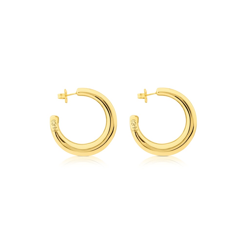 Pendientes aro con baño de oro 18 kt sobre plata Warm image number 1