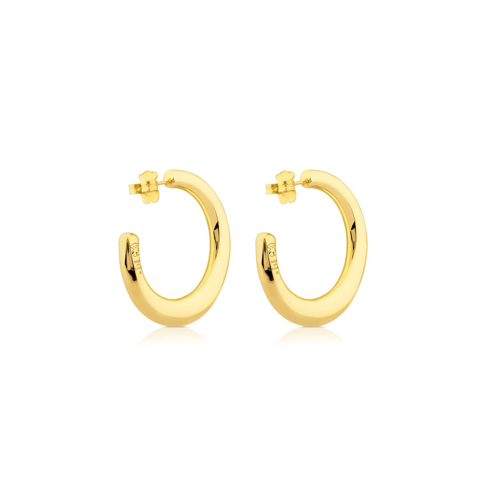 Pendientes aro con baño de oro 18 kt sobre plata Warm image number 2