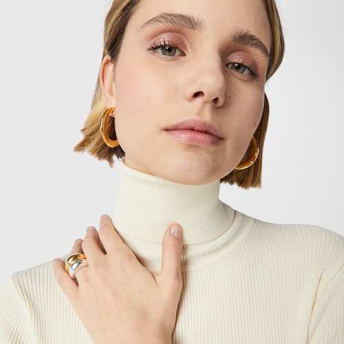 Pendientes aro con baño de oro 18 kt sobre plata Warm